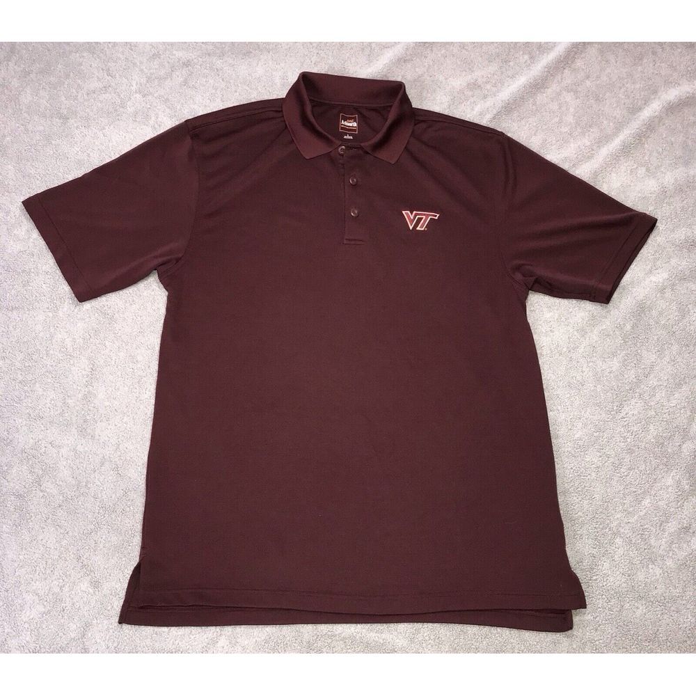 Virginia Tech‎ Hokies Golf Polo Shirt Mens Large Maroon by Ashworth